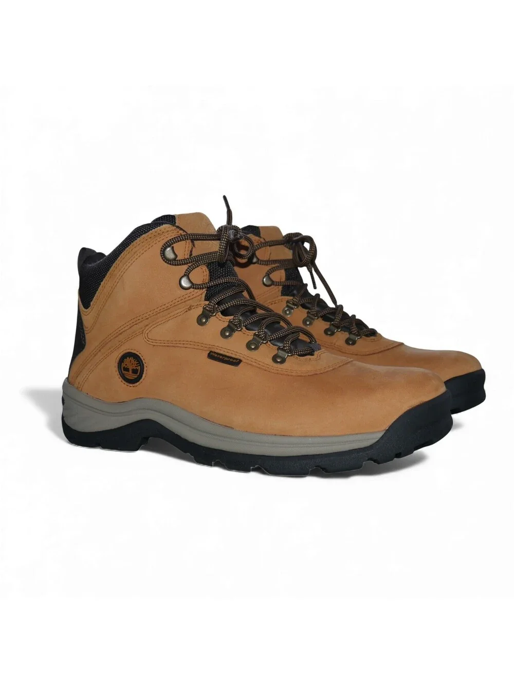 NEW Timberland Mens Size 13 Waterproof Hiking Boots Wheat Nubuck White Ledge